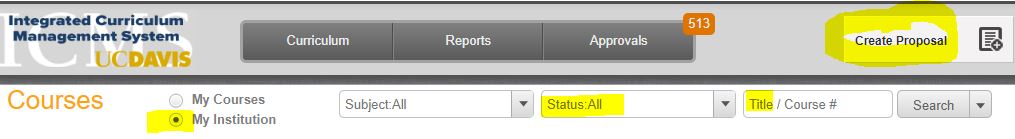 Selecting the Create Proposal button
