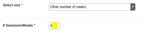 Other number of weeks drop down entry