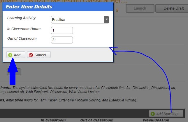 Enter Item Details window