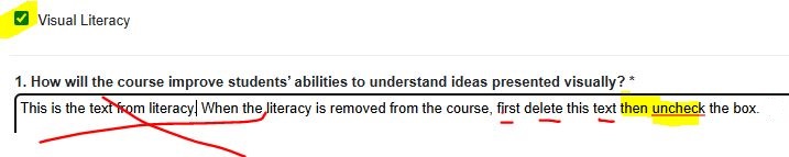 Removing text from a justification field