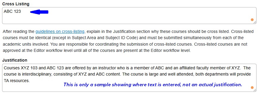 Cross listing fields