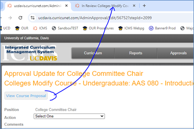View proposal screen